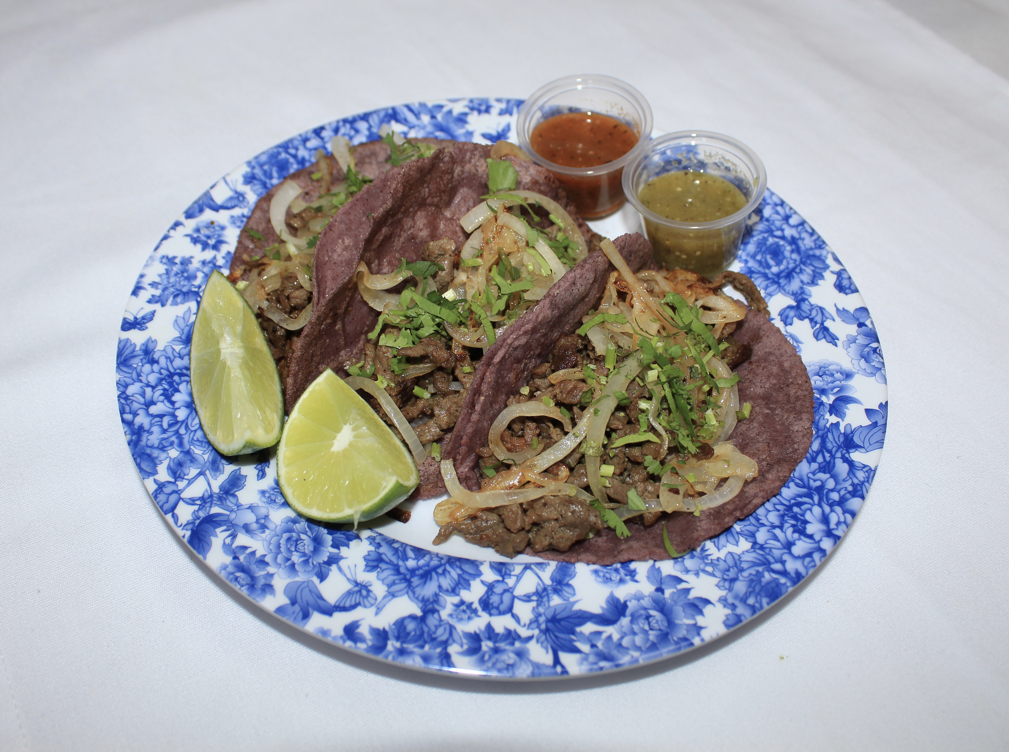 blue corn tacos with salsa